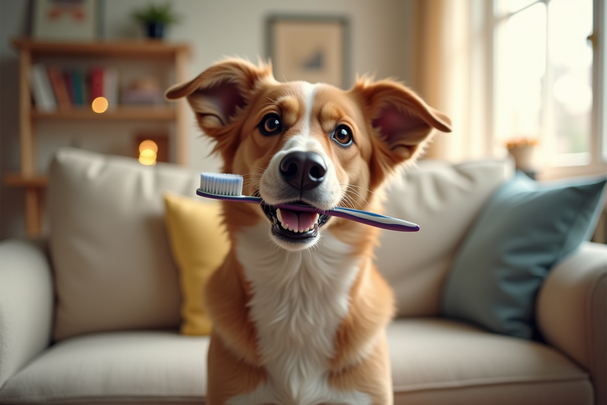 chien dentifrice