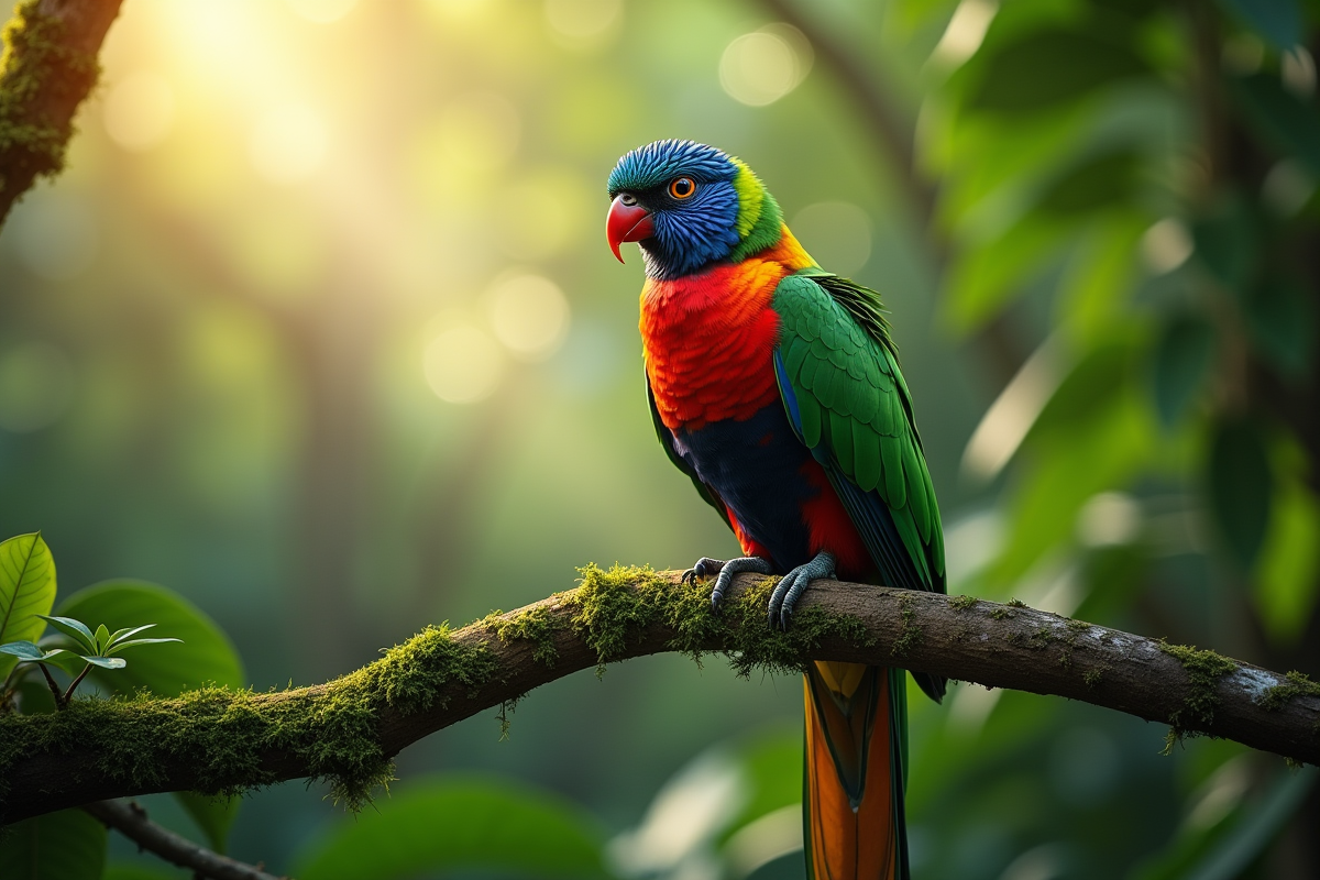 Quetzal perché dans la forêt centrale d'Amérique